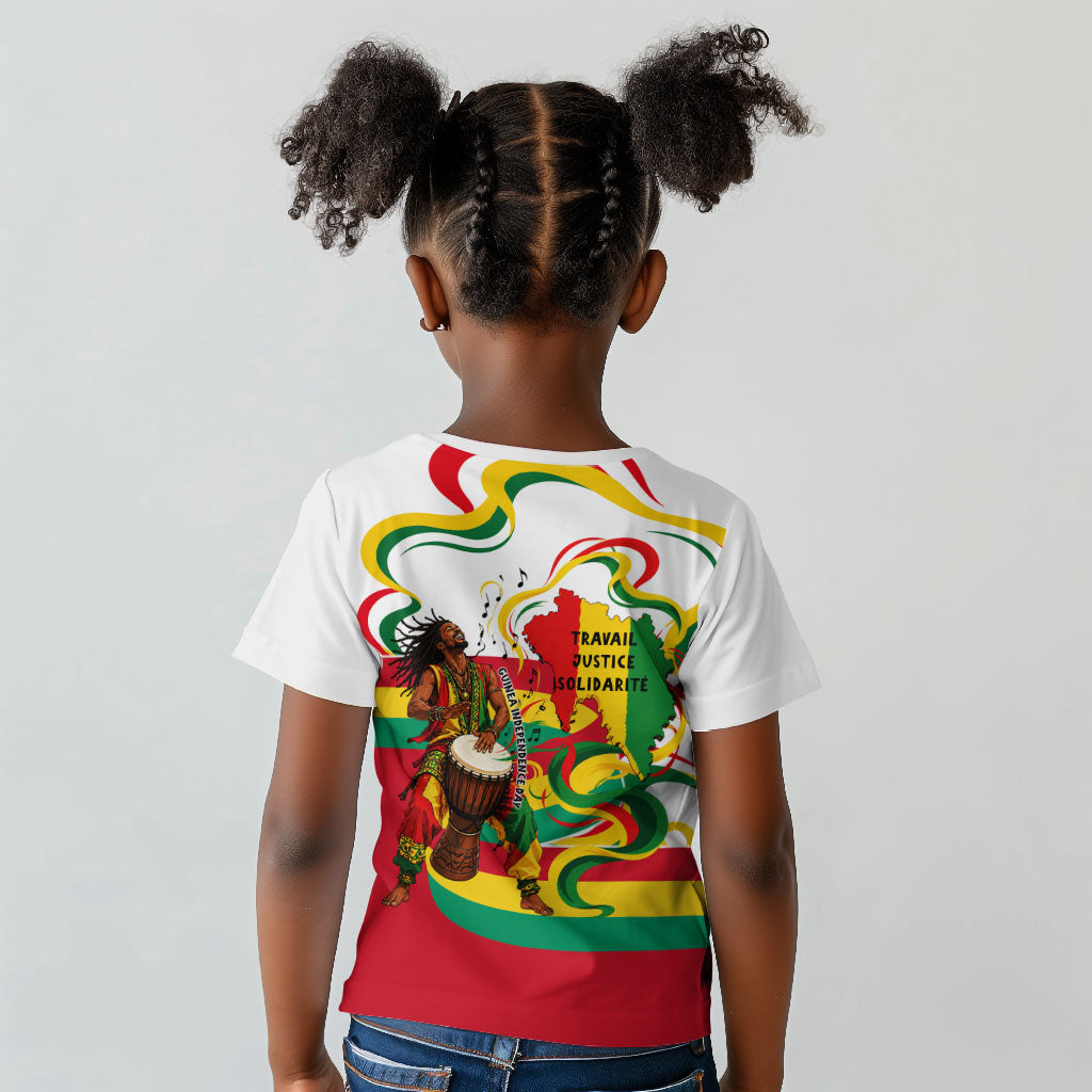 Guinea Independence Day Conakry Kid T shirt African Flag Djembe Drum Freedom