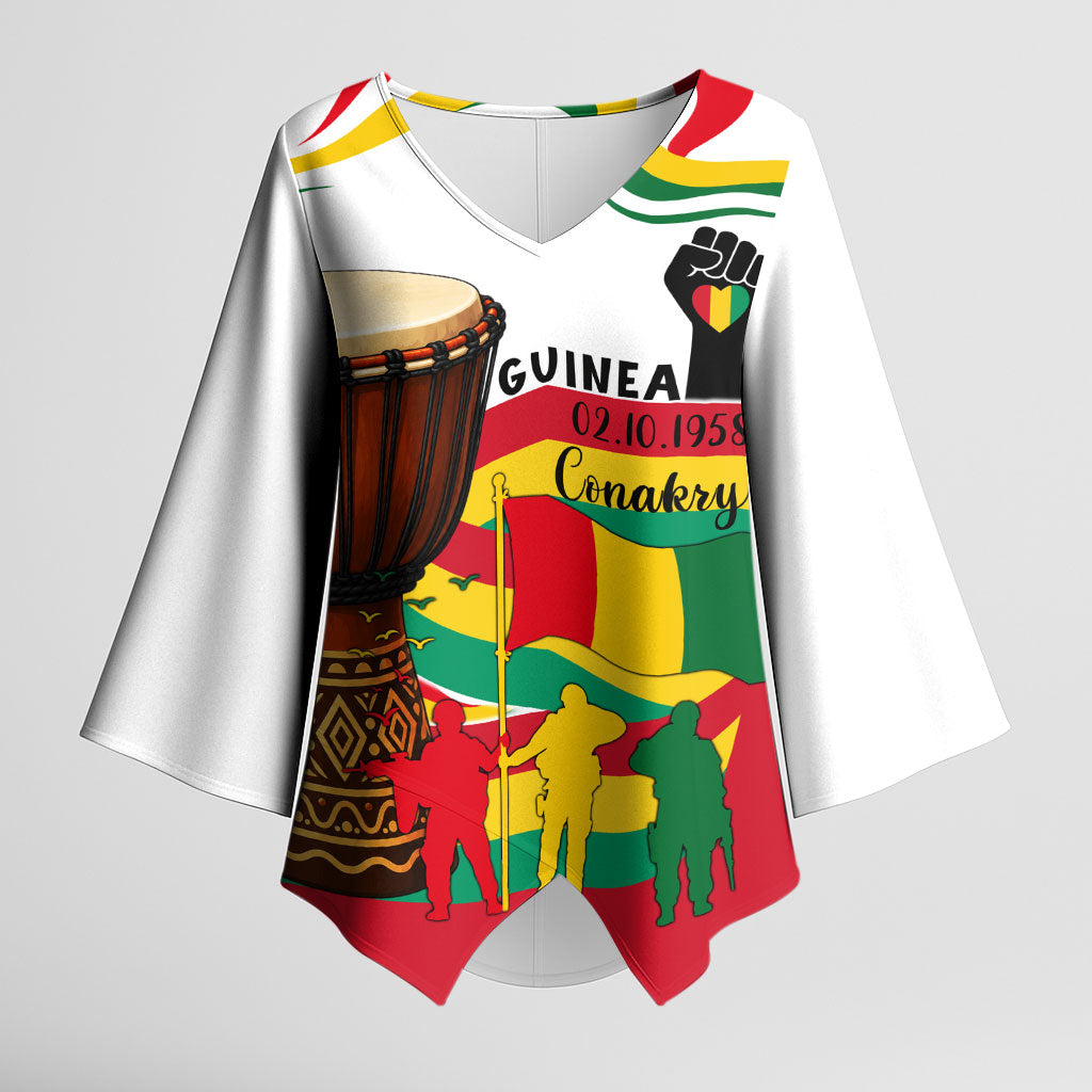 Guinea Independence Day Conakry Kimono Sleeve Blouse African Flag Djembe Drum Freedom