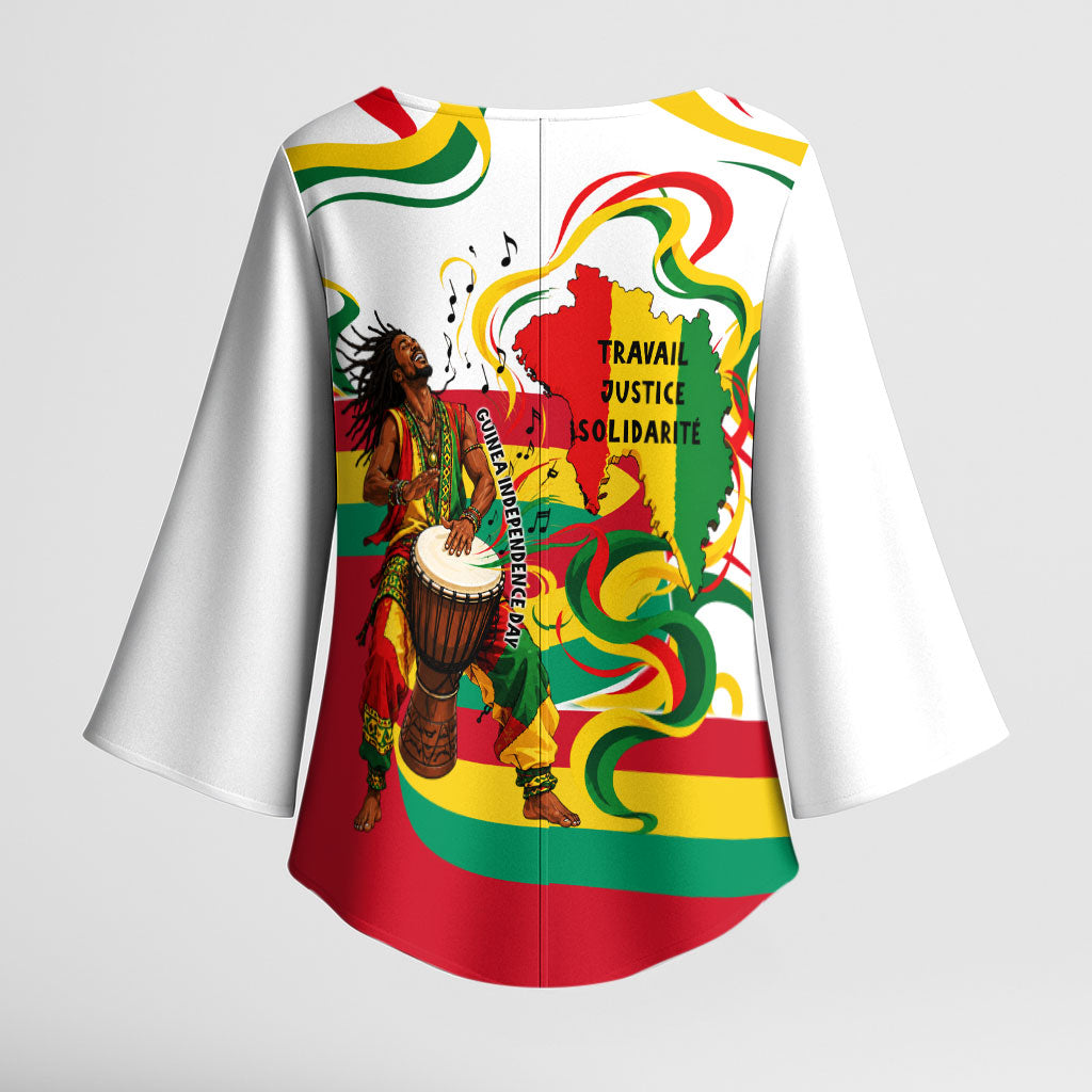 Guinea Independence Day Conakry Kimono Sleeve Blouse African Flag Djembe Drum Freedom
