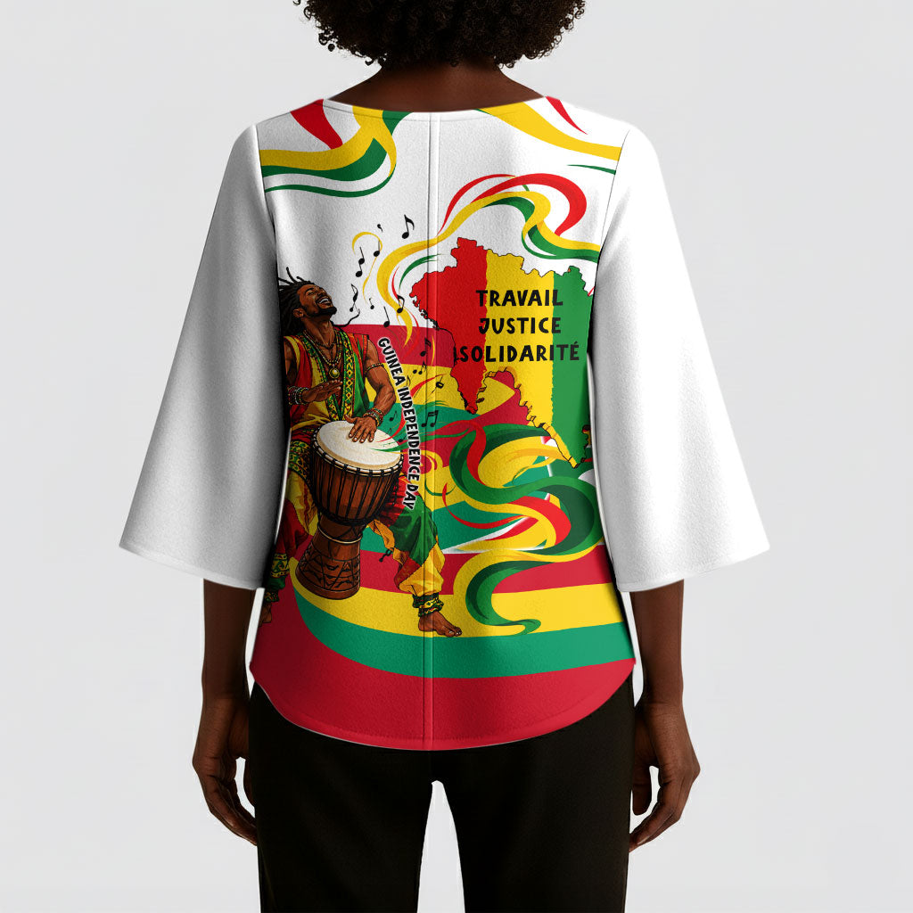 Guinea Independence Day Conakry Kimono Sleeve Blouse African Flag Djembe Drum Freedom