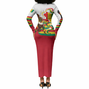 Guinea Independence Day Conakry Long Sleeve Bodycon Dress African Flag Djembe Drum Freedom