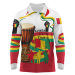 Guinea Independence Day Conakry Long Sleeve Polo Shirt African Flag Djembe Drum Freedom