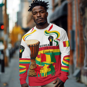 Guinea Independence Day Conakry Long Sleeve Shirt African Flag Djembe Drum Freedom