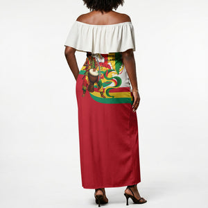 Guinea Independence Day Conakry Off Shoulder Maxi Dress African Flag Djembe Drum Freedom
