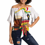 Guinea Independence Day Conakry Off Shoulder Wrap Waist Top African Flag Djembe Drum Freedom