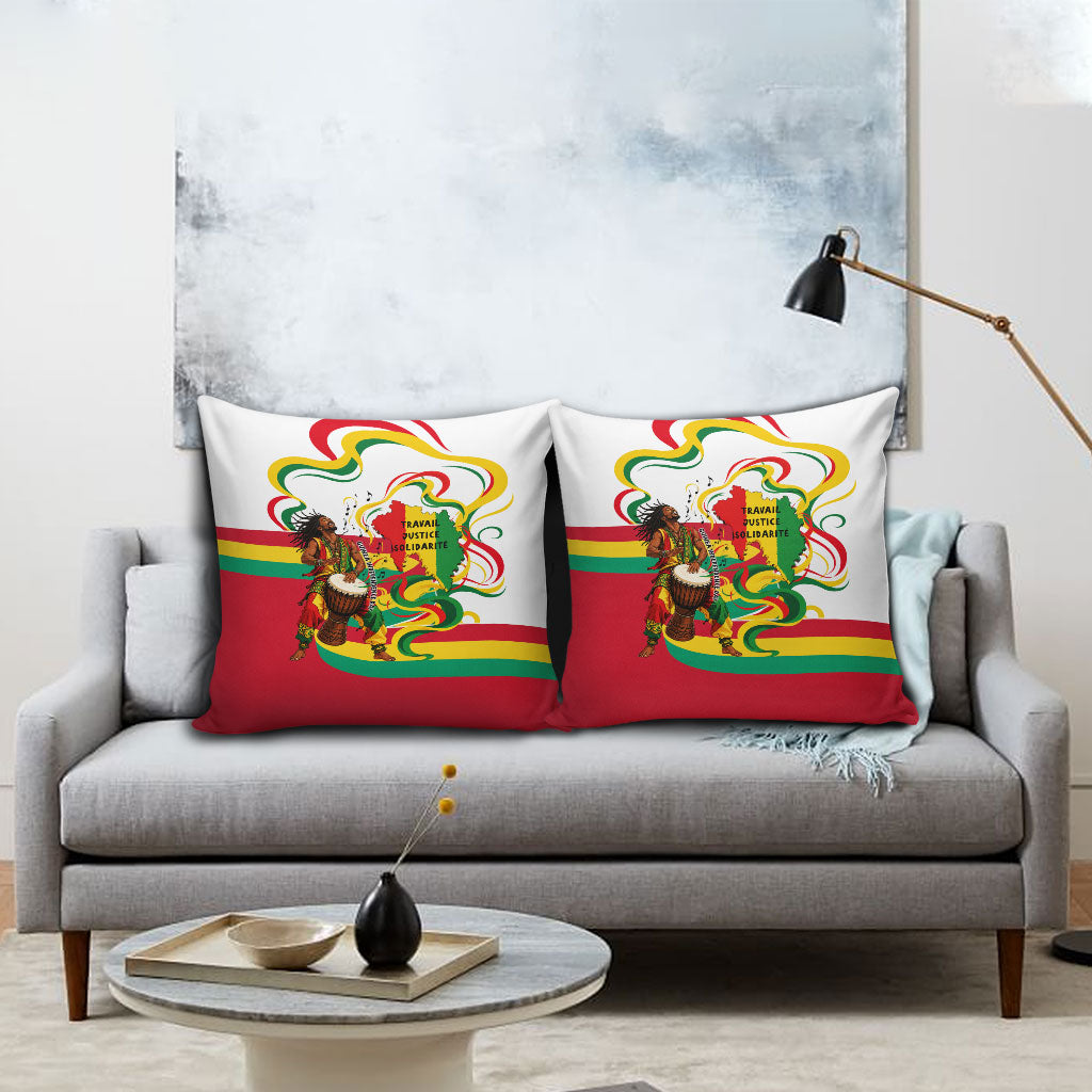 Guinea Independence Day Conakry Pillow Cover African Flag Djembe Drum Freedom
