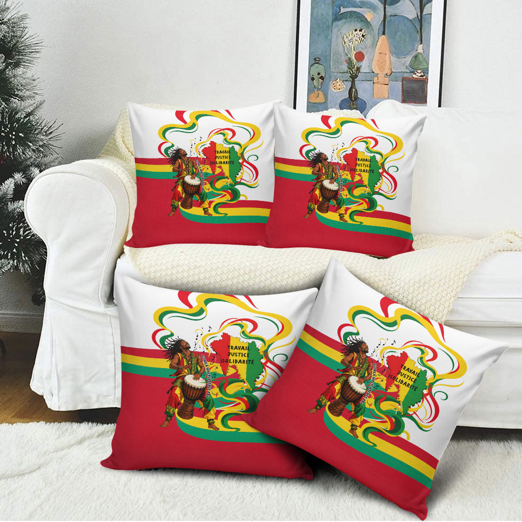 Guinea Independence Day Conakry Pillow Cover African Flag Djembe Drum Freedom