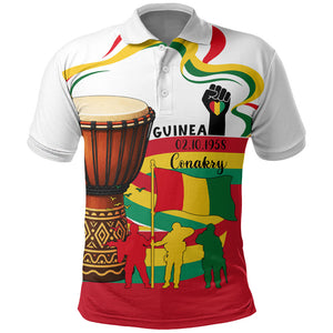 Guinea Independence Day Conakry Polo Shirt African Flag Djembe Drum Freedom
