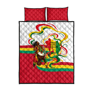 Guinea Independence Day Conakry Quilt Bed Set African Flag Djembe Drum Freedom