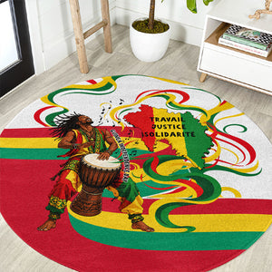 Guinea Independence Day Conakry Round Carpet African Flag Djembe Drum Freedom