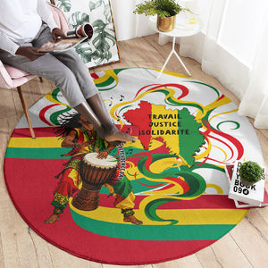 Guinea Independence Day Conakry Round Carpet African Flag Djembe Drum Freedom