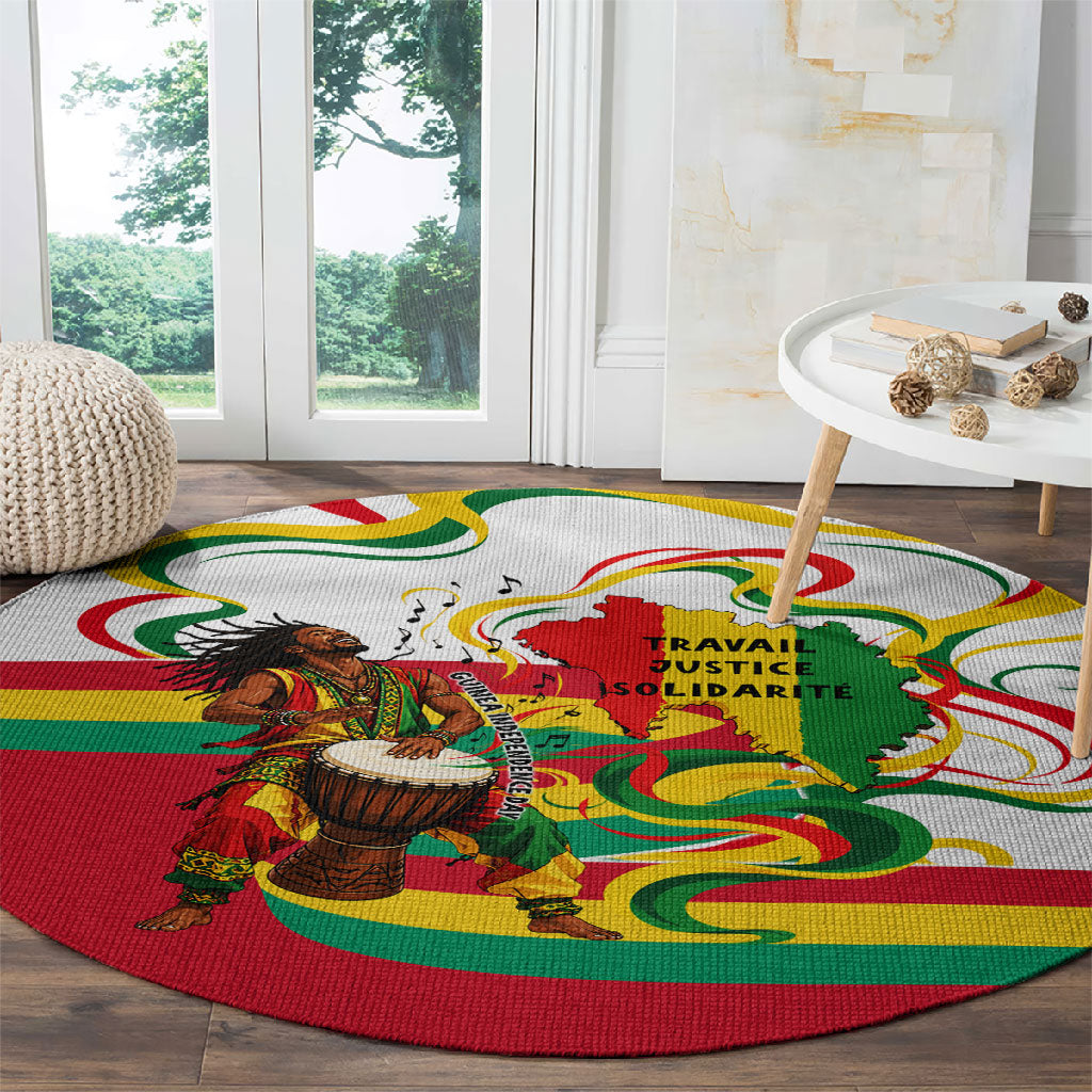 Guinea Independence Day Conakry Round Carpet African Flag Djembe Drum Freedom