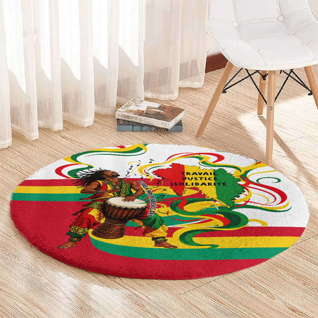Guinea Independence Day Conakry Round Carpet African Flag Djembe Drum Freedom