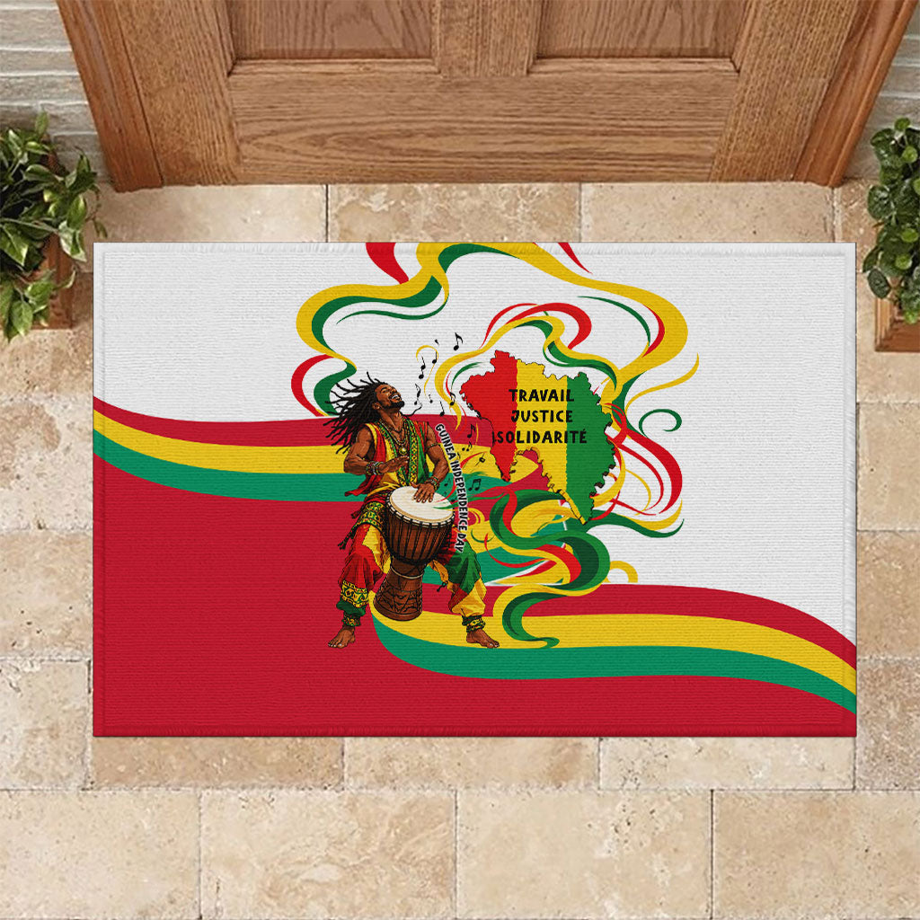 Guinea Independence Day Conakry Rubber Doormat African Flag Djembe Drum Freedom