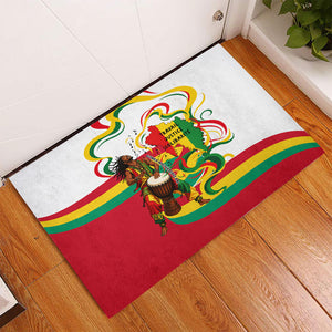 Guinea Independence Day Conakry Rubber Doormat African Flag Djembe Drum Freedom