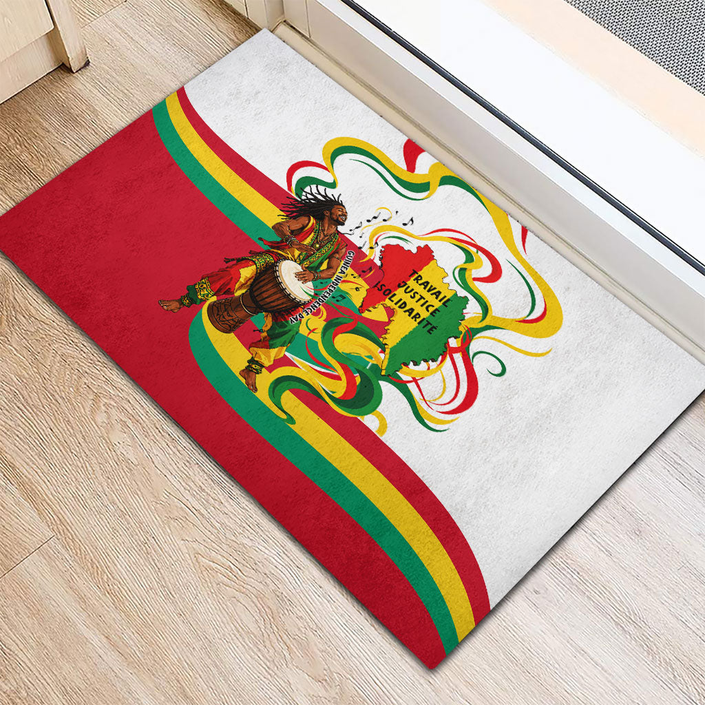 Guinea Independence Day Conakry Rubber Doormat African Flag Djembe Drum Freedom