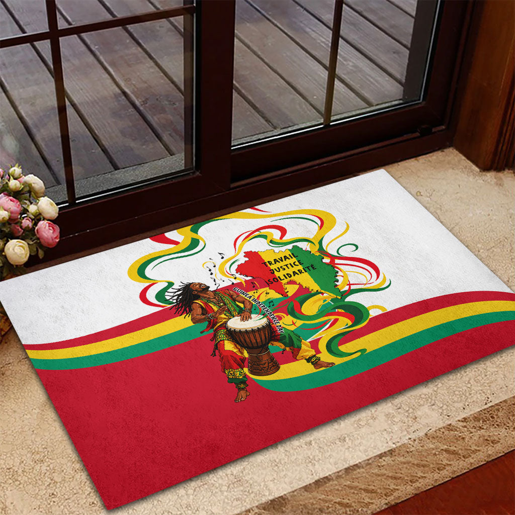 Guinea Independence Day Conakry Rubber Doormat African Flag Djembe Drum Freedom