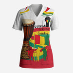 Guinea Independence Day Conakry Scrub Top African Flag Djembe Drum Freedom