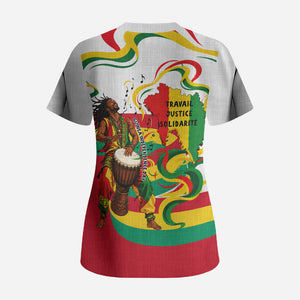 Guinea Independence Day Conakry Scrub Top African Flag Djembe Drum Freedom