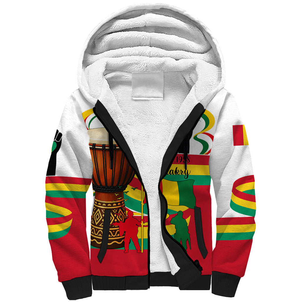 Guinea Independence Day Conakry Sherpa Hoodie African Flag Djembe Drum Freedom