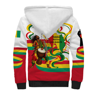 Guinea Independence Day Conakry Sherpa Hoodie African Flag Djembe Drum Freedom