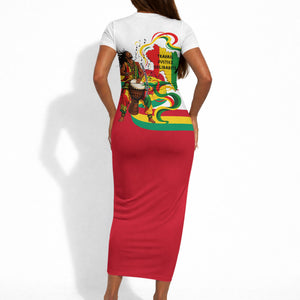 Guinea Independence Day Conakry Short Sleeve Bodycon Dress African Flag Djembe Drum Freedom
