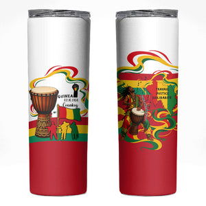 Guinea Independence Day Conakry Skinny Tumbler African Flag Djembe Drum Freedom