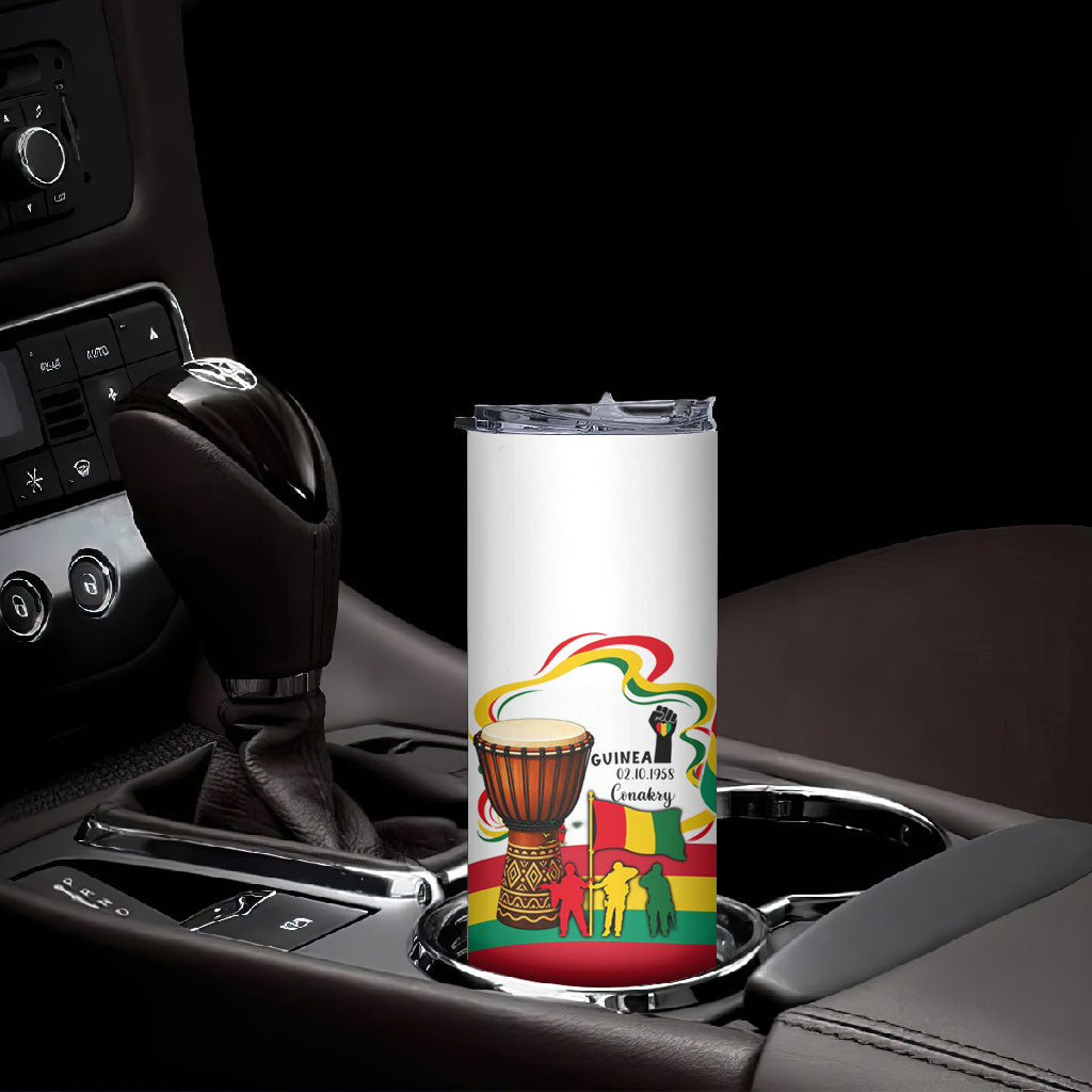 Guinea Independence Day Conakry Skinny Tumbler African Flag Djembe Drum Freedom