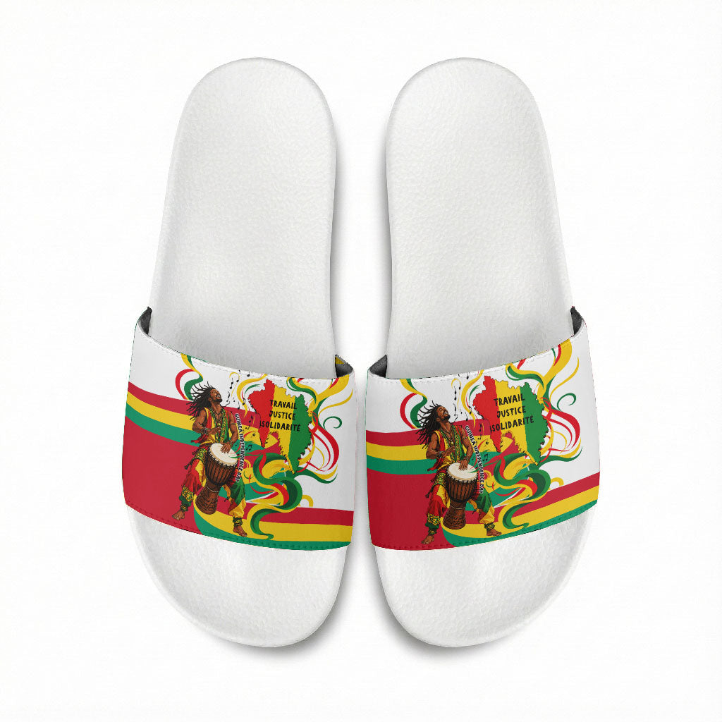 Guinea Independence Day Conakry Slide Sandals African Flag Djembe Drum Freedom