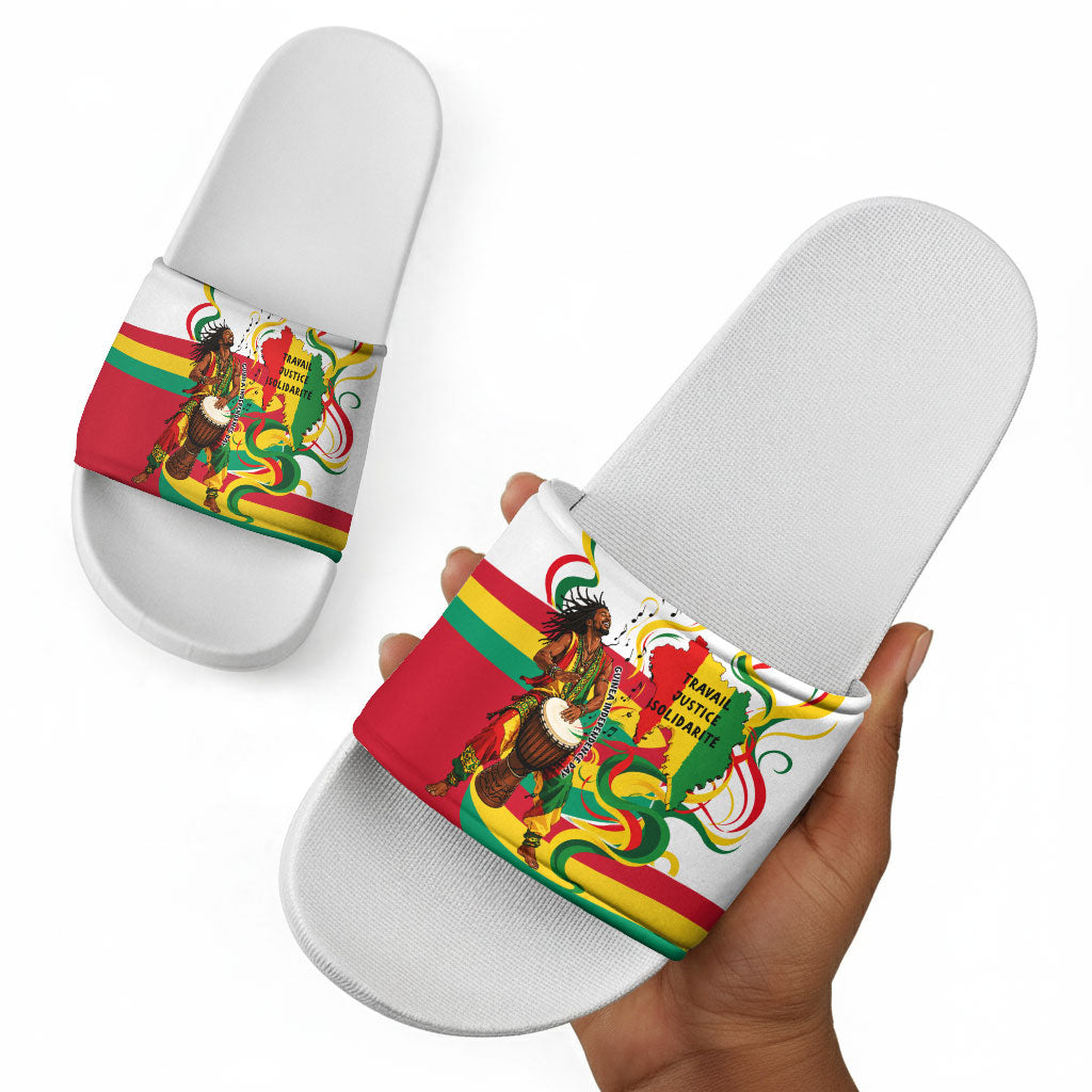 Guinea Independence Day Conakry Slide Sandals African Flag Djembe Drum Freedom