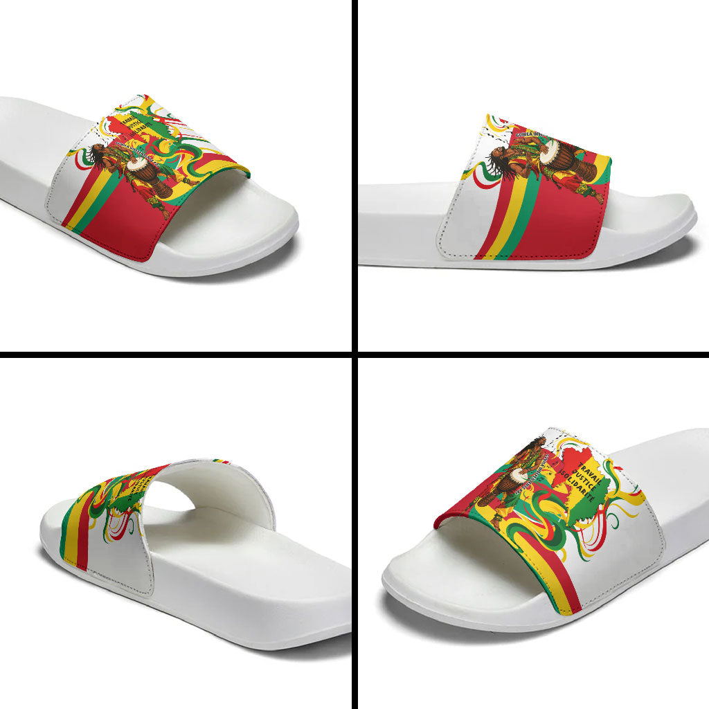 Guinea Independence Day Conakry Slide Sandals African Flag Djembe Drum Freedom