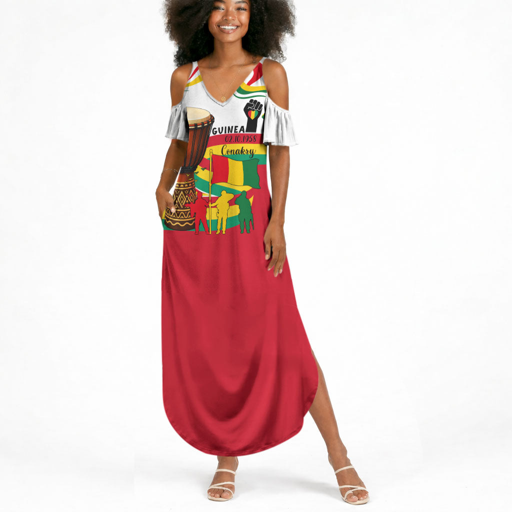 Guinea Independence Day Conakry Summer Maxi Dress African Flag Djembe Drum Freedom