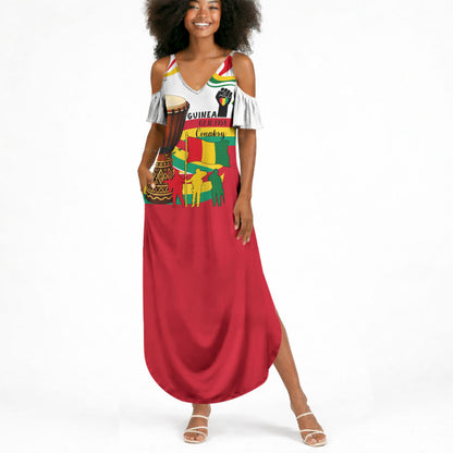 Guinea Independence Day Conakry Summer Maxi Dress African Flag Djembe Drum Freedom