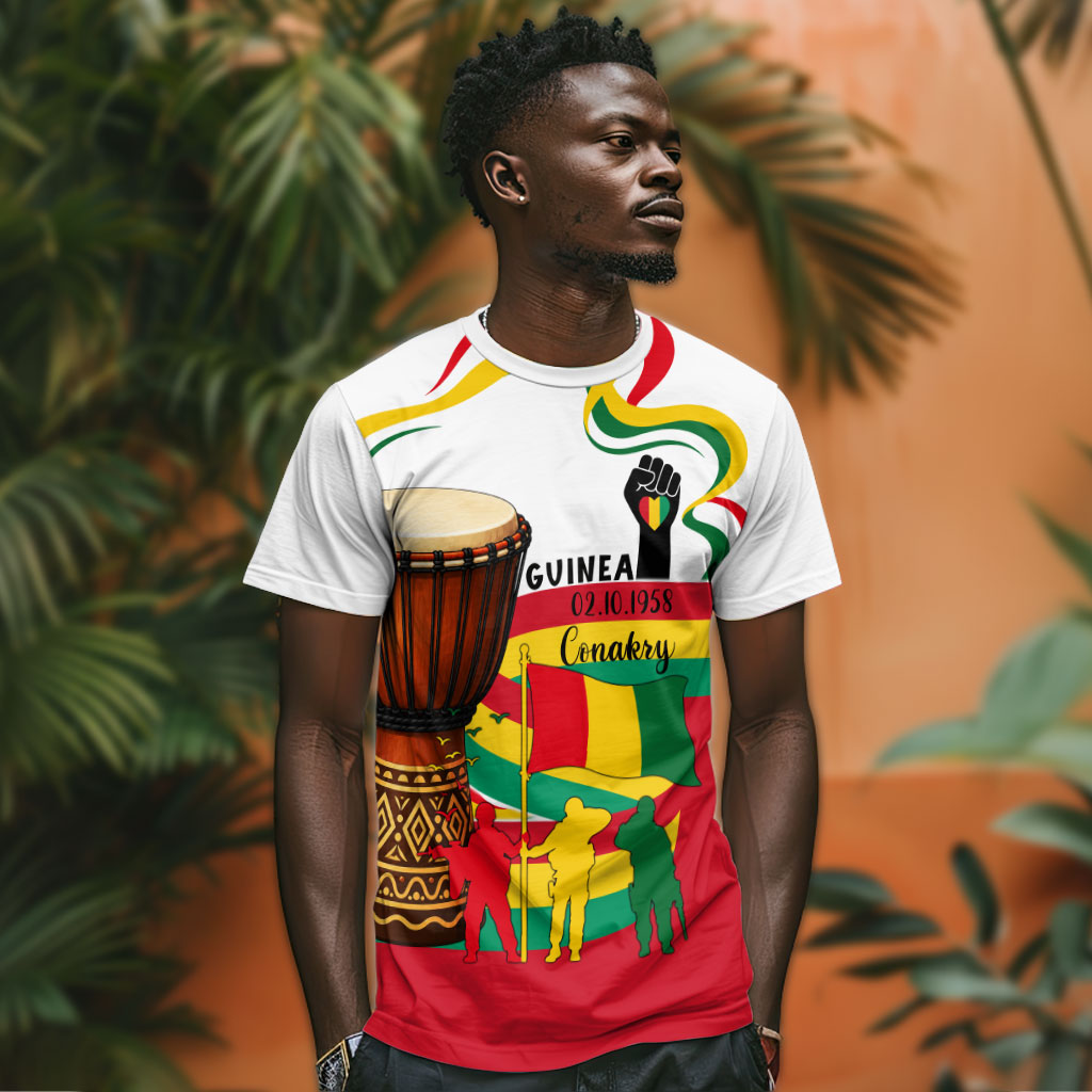 Guinea Independence Day Conakry T shirt African Flag Djembe Drum Freedom