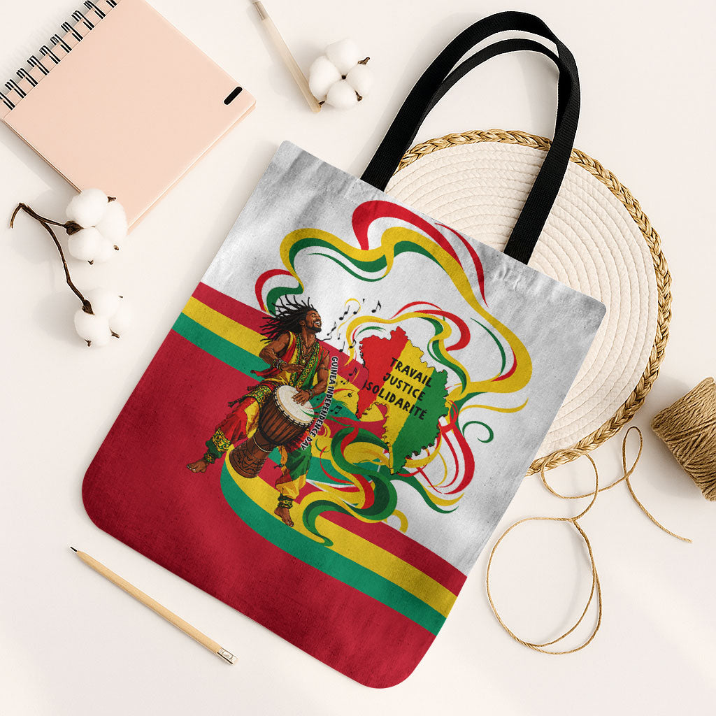 Guinea Independence Day Conakry Tote Bag African Flag Djembe Drum Freedom