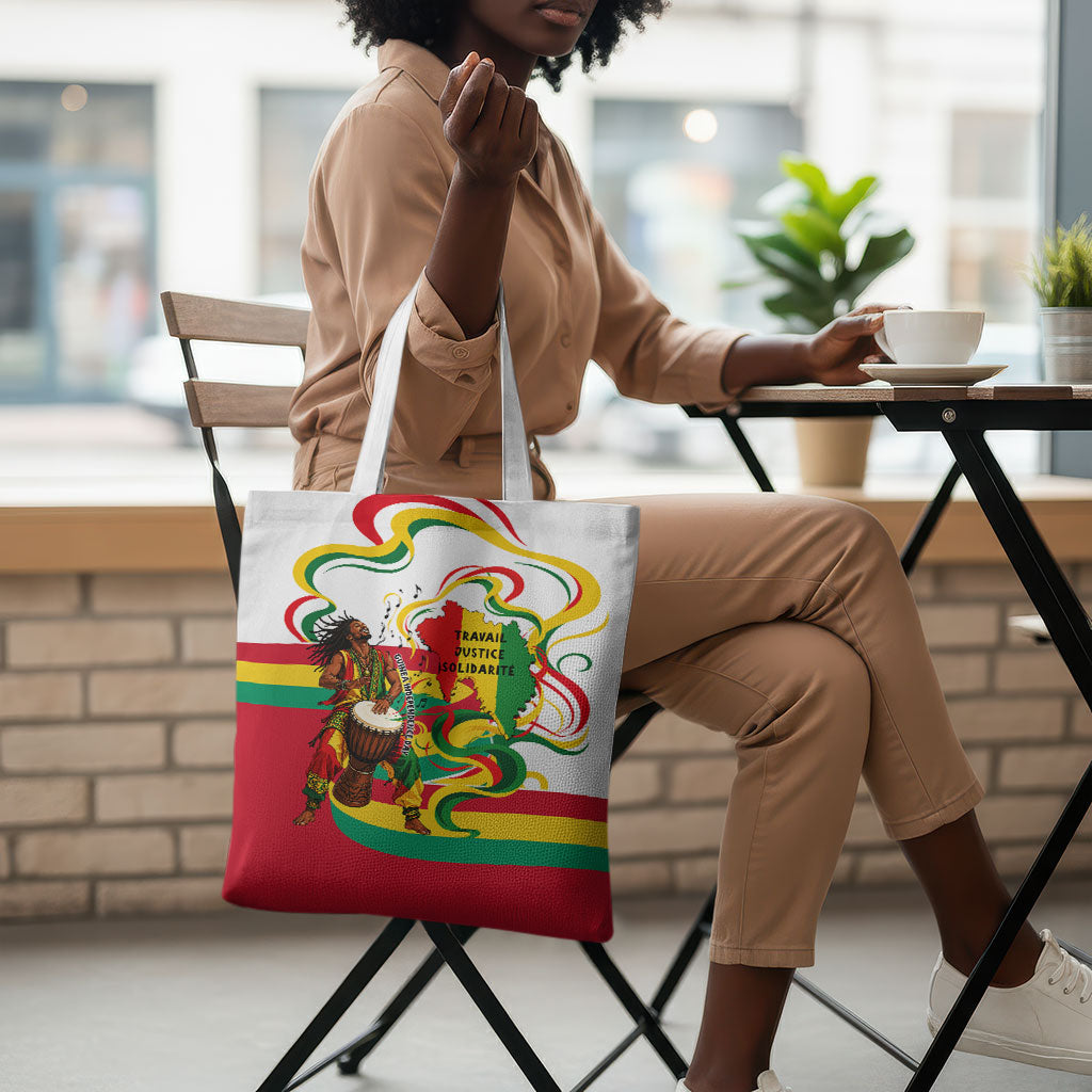 Guinea Independence Day Conakry Tote Bag African Flag Djembe Drum Freedom