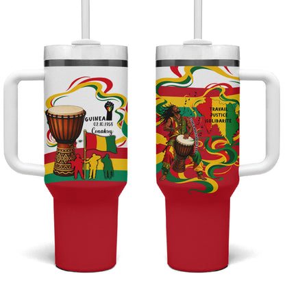 Guinea Independence Day Conakry Tumbler With Handle African Flag Djembe Drum Freedom