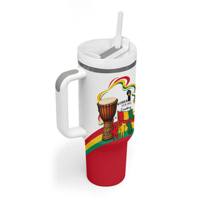 Guinea Independence Day Conakry Tumbler With Handle African Flag Djembe Drum Freedom