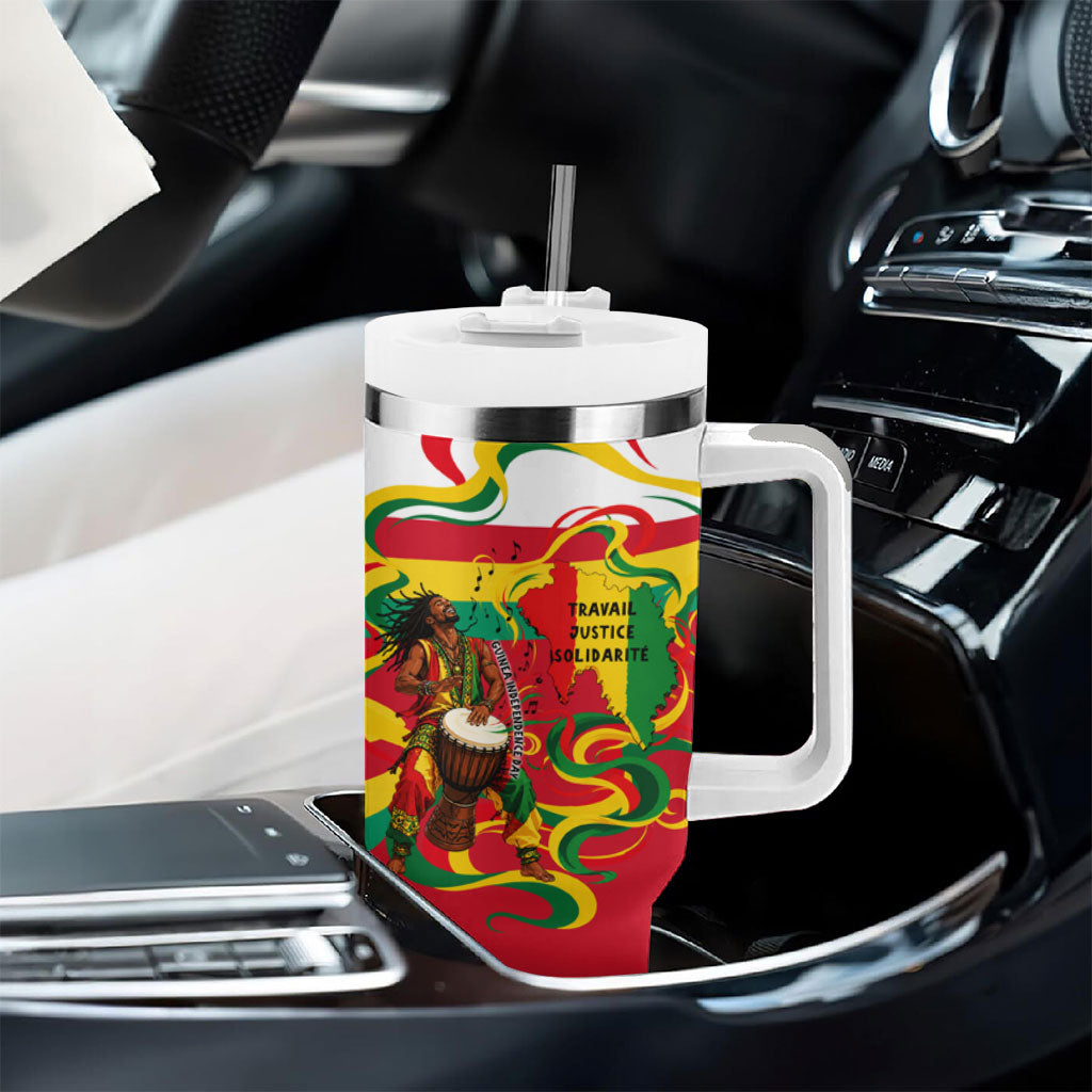 Guinea Independence Day Conakry Tumbler With Handle African Flag Djembe Drum Freedom