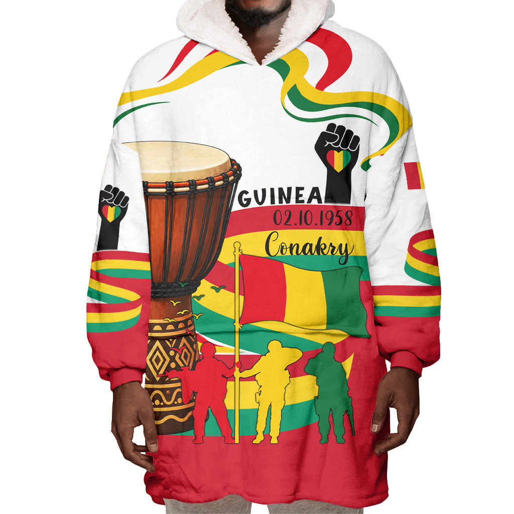 Guinea Independence Day Conakry Wearable Blanket Hoodie African Flag Djembe Drum Freedom