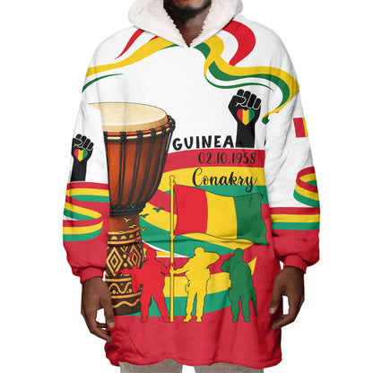 Guinea Independence Day Conakry Wearable Blanket Hoodie African Flag Djembe Drum Freedom
