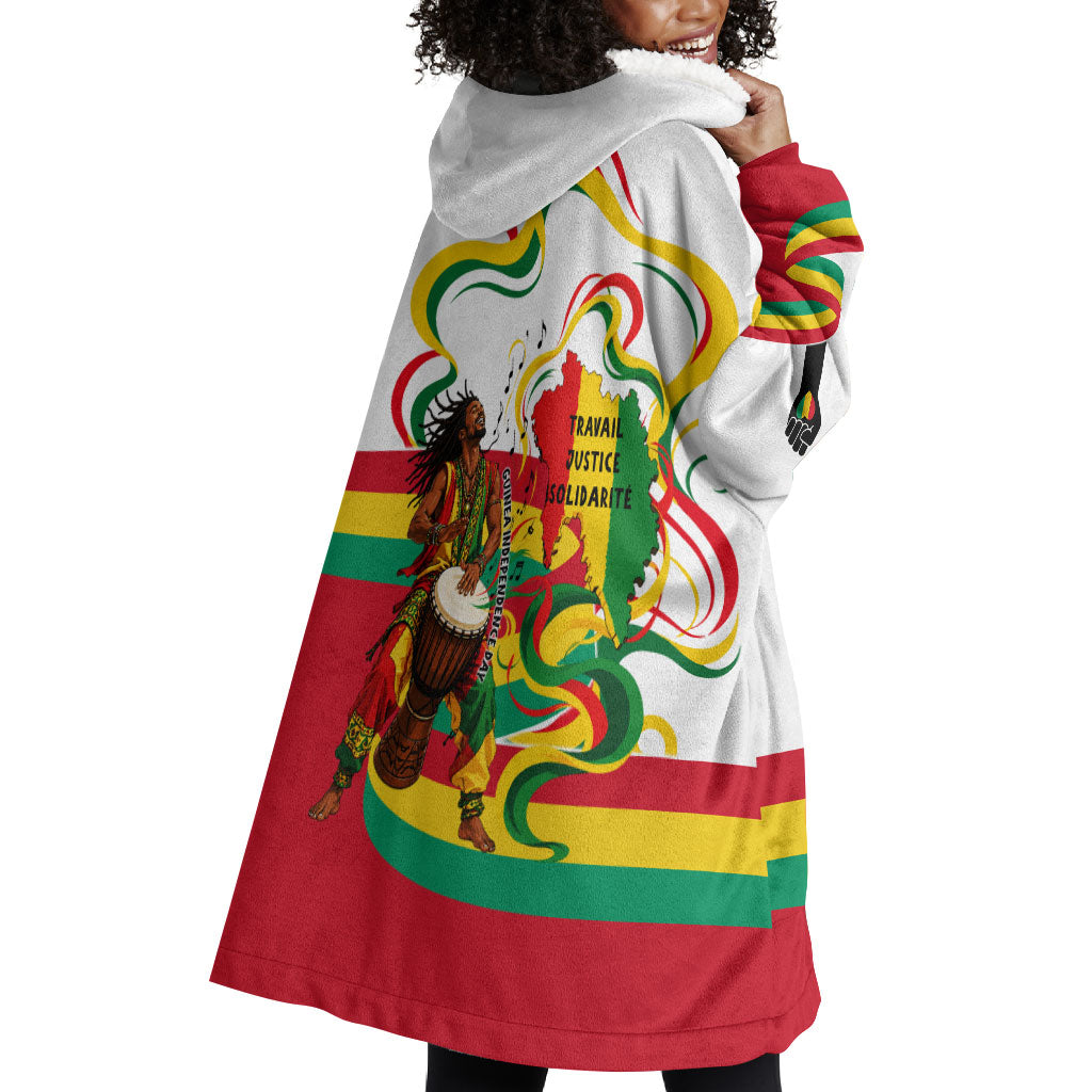 Guinea Independence Day Conakry Wearable Blanket Hoodie African Flag Djembe Drum Freedom