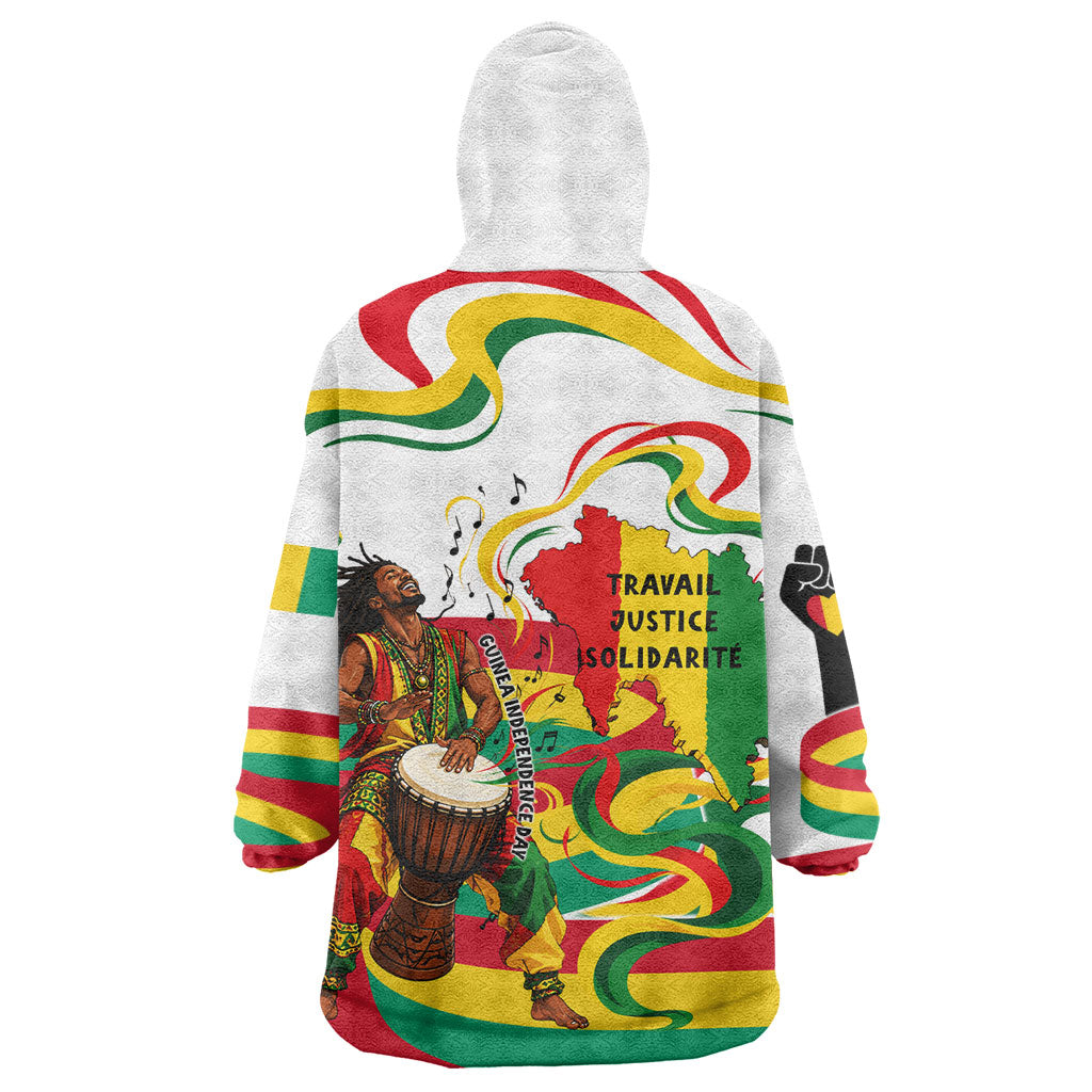 Guinea Independence Day Conakry Wearable Blanket Hoodie African Flag Djembe Drum Freedom