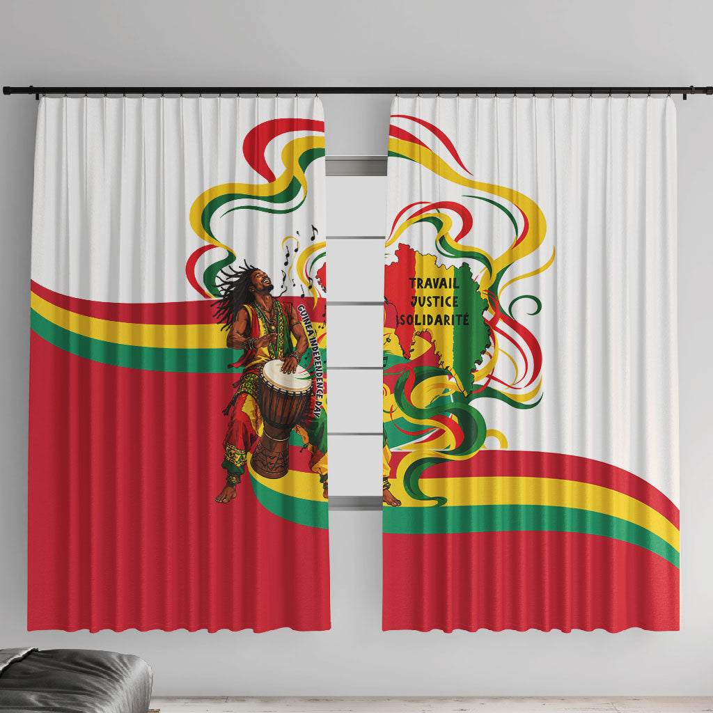 Guinea Independence Day Conakry Window Curtain African Flag Djembe Drum Freedom