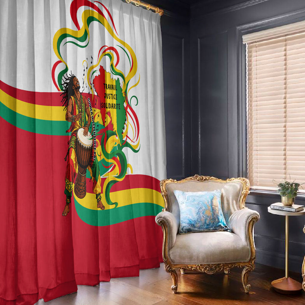 Guinea Independence Day Conakry Window Curtain African Flag Djembe Drum Freedom