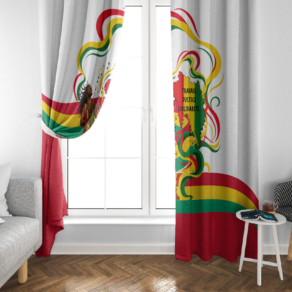 Guinea Independence Day Conakry Window Curtain African Flag Djembe Drum Freedom