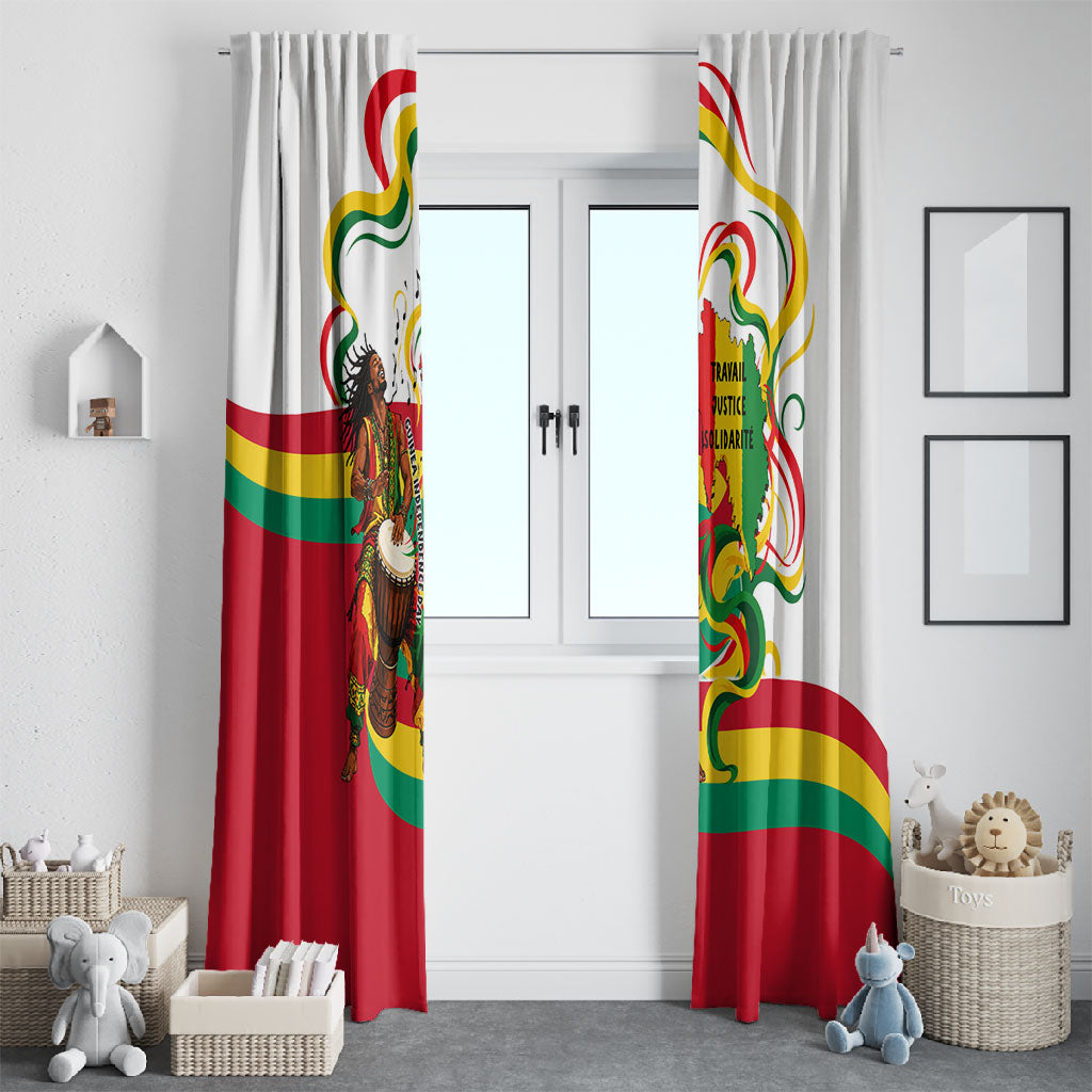 Guinea Independence Day Conakry Window Curtain African Flag Djembe Drum Freedom