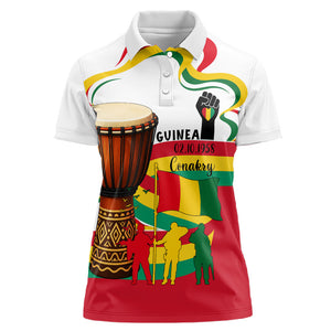 Guinea Independence Day Conakry Women Polo Shirt African Flag Djembe Drum Freedom