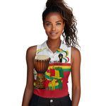 Guinea Independence Day Conakry Women Sleeveless Polo Shirt African Flag Djembe Drum Freedom