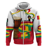Guinea Independence Day Conakry Zip Hoodie African Flag Djembe Drum Freedom